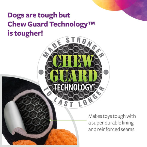 Tough 'N Fun Donut Plush Dog Toy - Tan, Small, Squeaky with Chew Guard Technology (71148)