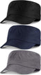 Syhood 3 Pieces Cadet Army Caps - Adjustable Flat Caps Unisex Military Army Hat