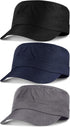 Syhood 3 Pieces Cadet Army Caps - Adjustable Flat Caps Unisex Military Army Hat