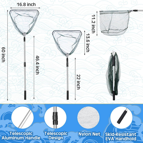 Wovnet 7 60 Inch Pcs Fish Trap Minnow Trap Crab Trap Crawfish Trap Lobster Trap and Portable Folded Fishing Accessories