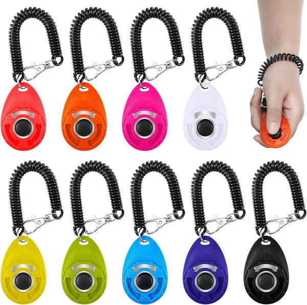 Frienda 9 Pieces Dog Training Clicker with Wrist Strap for Behavioral Training Dogs Cats Birds