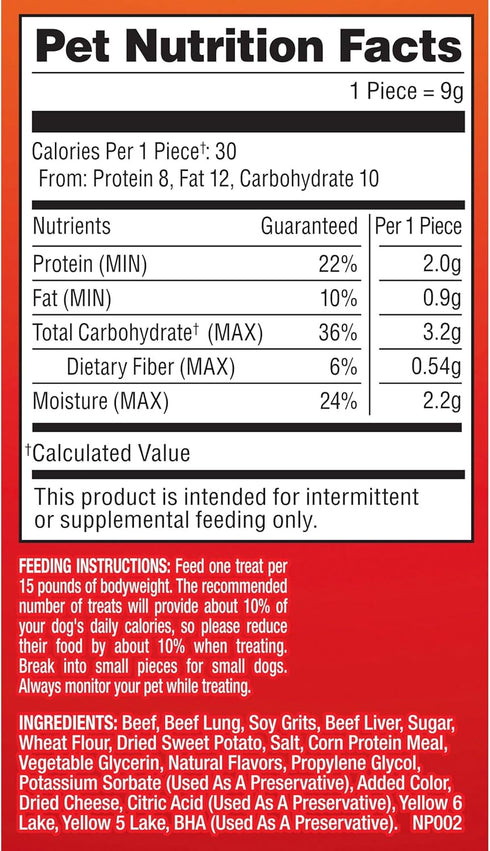 5.6 (Pack 8) Pup-Peroni Dog Treats, Real Beef + Sweet Potato Mix Stix, Ounce