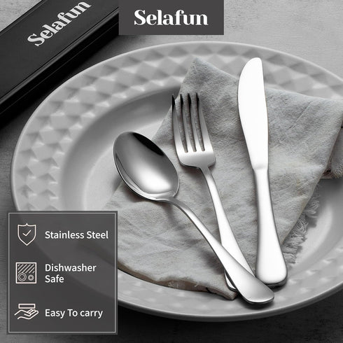Travel Cutlery Set with Case, Portable 4-Piece Stainless Steel Utensils for Camping, Hiking, Picnic