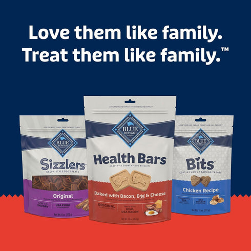 16-oz Blue Buffalo Health Bars Crunchy Dog Biscuits, Oven-Baked with Natural Ingredients, Bacon, Egg & Cheese, Bag