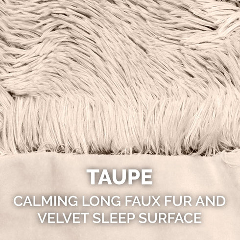 Furhaven Waterproof Throw Blanket - Washable Shaggy Plush Calming Long Faux Fur & Velvet Dog Blanket (Taupe, Small)
