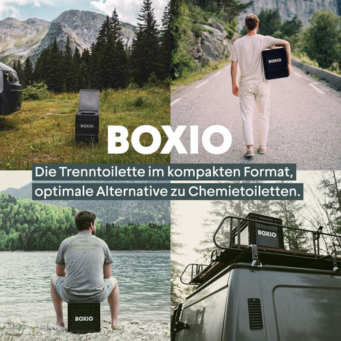 15.7" 11.8" 4.7", set 15" BOXIO - TOILET UP: Camping toilet seat riser for split toilets, x x with hemp litter, shake