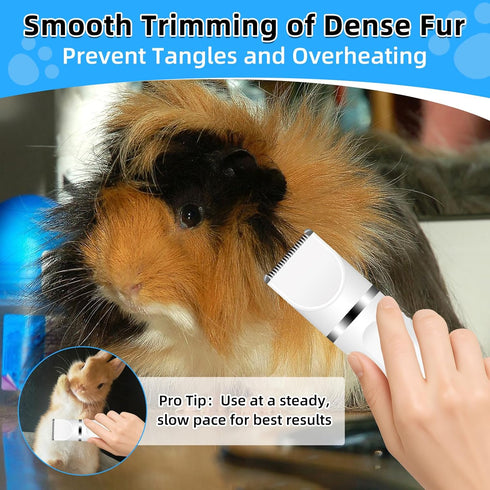 Lyrzzey 2 1 Guinea Pig & Rabbit Grooming Kit in Cordless Hair Clipper & Nail Grinder for Small Animals Low-Noise