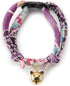 Necoichi Chirimen Hanabi Fireworks Cat Collar (Purple) with Bell, Safety Breakaway for Cats