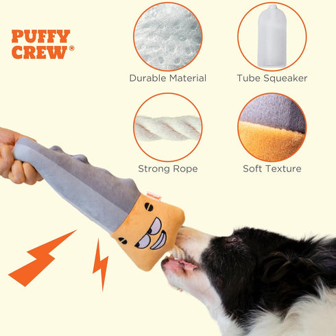 12", Squeaky Dog Plush Toy, Tools Bite_Stick Collection, for Various Sized Dogs (Hand Saw, Large)