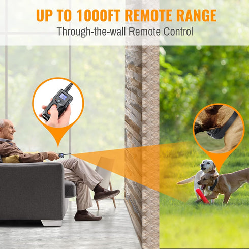 Dog Training Collars with Remote - Shock Collar for 2 Dogs, Waterproof E-Collar with 3 Correction Modes, 1000' Range