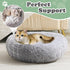 JOLLYVOGUE X-Large Calming Donut Dog Bed, Cozy Soft Cuddler Bed, Anti-Anxiety Washable Round Bed for X-Large Dogs (30")