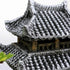 Classical Temple Aquarium Decorations, Asian Castle Thematic Safe Resin Ornaments with Plastic Plants for Fish Tank