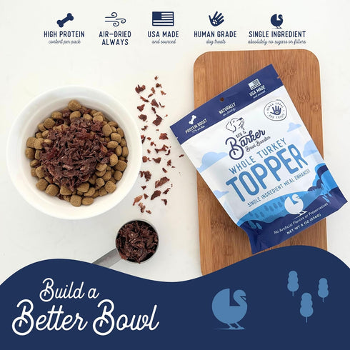 Beg & Barker Turkey Dog Food Toppers, 8 Ounce (Pack of 1) - Premium Meal Mixers for Picky Eaters with Whole Turkey