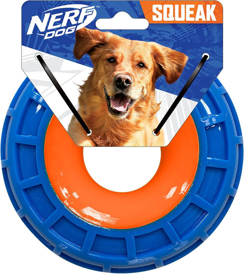 Nerf Dog 6in TPR EXO Squeak Ring | Blue/Orange