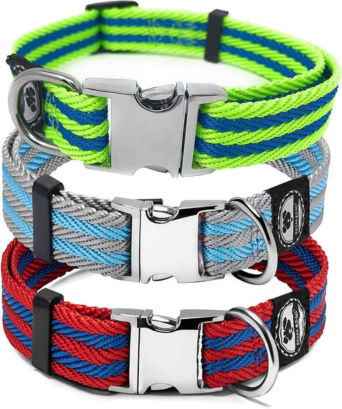 Regal Dog Products Large Pet Collar with Custom Engraved Buckle | Durable Twill Collars for Small Medium Large Dogs