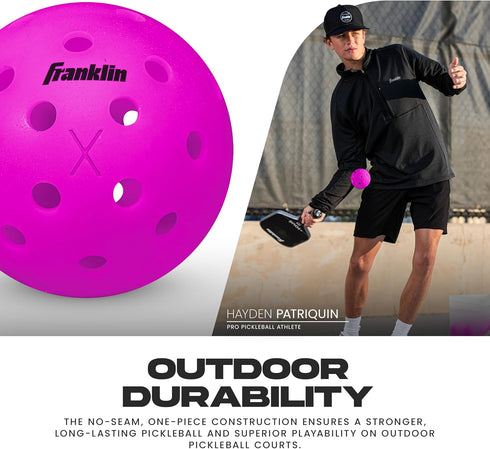 X-40 Franklin Sports Outdoor Pickleballs - Official Ball of USA Pickleball, APP Tour + US Open - Regulation Size