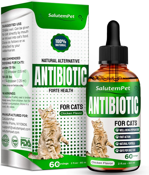 Natural Antibiotics for Cats - Supports Allergy Relief, Itch Relief, and Multivitamin for Cats, 2 Oz