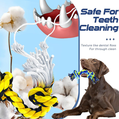 Dog Chew Toys for Aggressive Chewers, XL Indestructible Toys for Large Dogs, 5 Pack Cotton Rope Toys