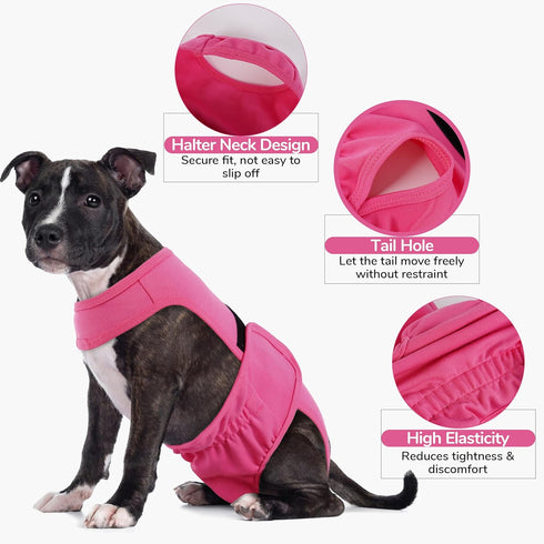 PUMYPOREITY Washable Female Dog Diaper, Adjustable Suspender Pantie, Escape-Proof Anti-Harassment Wear for Heat