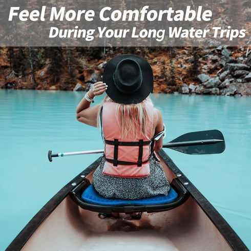 Kayak Seat Cushion, Anti Slip Thicken Gel Pad, Breathable Waterproof Cushion for Kayaks, Canoe, and Boat, Blue 2 Packs