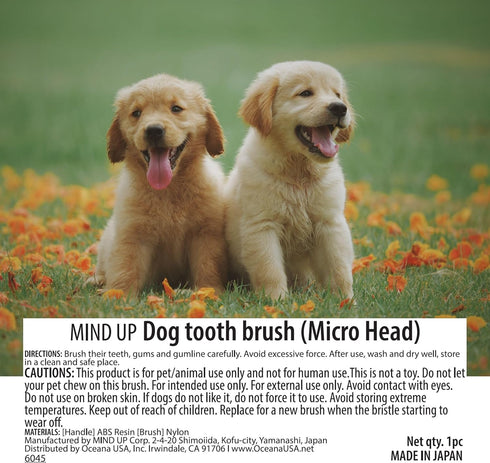 15 3EA MIND UP Dog Toothbrush with Micro Head, Angled Handle for Ultra-Small Dogs, Pet Toothbrush for Back Teeth
