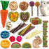 Rabbit Toys Bunny Chew Toys for Teeth, Natural Timothy Hay Sticks Treats and Apple Wood Sticks for Chinchilla and
