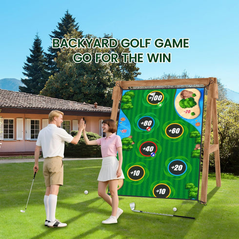 AETISY Sided,40 Set 65 Golf Chipping Game Mat Double pcs Golf Game with FT Golf Practice Mat,Outdoor Indoor Hitting