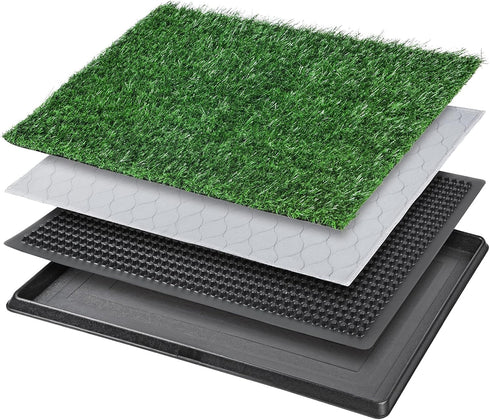 Dog Grass Pet Loo Indoor/Outdoor Portable Potty, Artificial Grass Patch Bathroom Mat with Washable Pee Pad