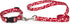 Nylon Pooch Patterns Dog Collar, Fits Necks 10" to 16", Red Bone