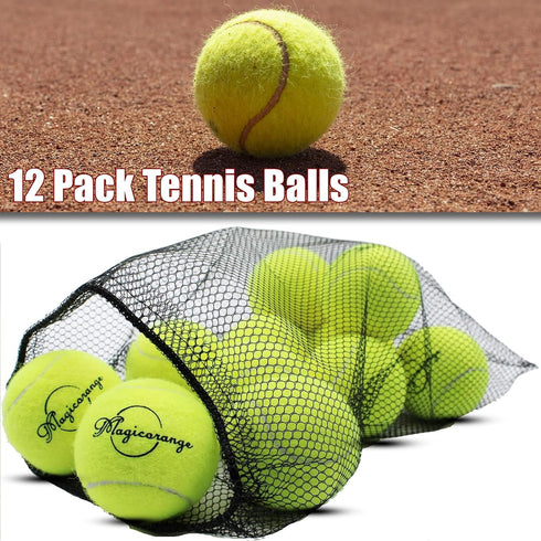 12 Pack Magicorange Tennis Balls, Advanced Training Tennis Balls Practice Balls, Come with Mesh Bag for Easy Transport