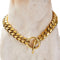 Chain Dog Collar: 18K Gold Cuban Link, Heavy Duty Slip Collar for Small Dogs (14", Fits Neck 10" to 12.5")