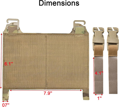 Tactical MOLLE Placard - Molle Front Flap Kit with G-Hooks and Buckles for Chest Rig and Hunting Vests