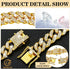 Gold Dog Chain Collar, Diamond Cuban Link Necklace 13mm Wide for Small Medium Large Dogs Cats, Pet Crystal Jewelry (20