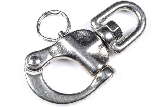 Mxeol Quick Release Bail Rigging Swivel Eye Snap Shackle, Stainless Steel Clip for Sailing Boat Marine