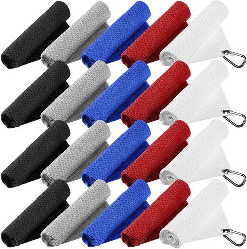 Waffle Pattern Golf Towel - Microfiber Golf Towel with Hooks Clips, Convenient Cleaning Accessories for Men and Women