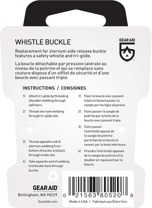 GEAR AID Whistle Buckle Kit, 3/4”