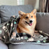 1 Pack 3 Puppy Blankets, Super Soft Warm Sleep Mat with Grey PAW Print, Fleece Pet Blanket for Small Dogs and Fluffy
