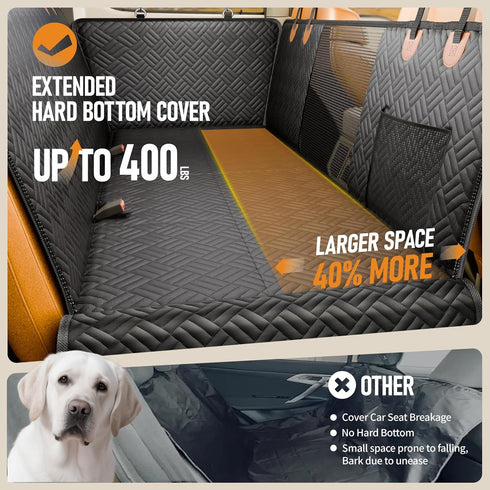 PROZAR 400lbs, Hammock Dog Car Seat Cover for Back Seat, Hard Bottom Back Seat Extender for Dogs - Supports Back Seat