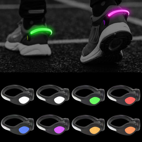 PROLOSO 8 Pack Shoe Lights - Clip On Safety Lights for Runners, Night Walking, Jogging, Biking