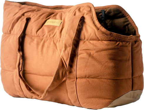 Cozy Plush Pet Carrier Purse - Lightweight Tote Design with Secure Harness Clip for Small Dogs and Puppies