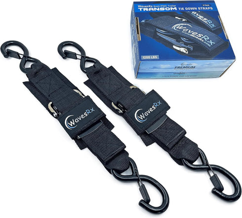 Jet Ski & PWC Trailer Transom Straps (2PK), 24" Adjustable Safety Straps for Secure Transportation
