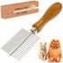 Takavu Double-Sided Detangling Pet Comb, Stainless Steel Teeth for Grooming Dogs, Cats & Other Animals