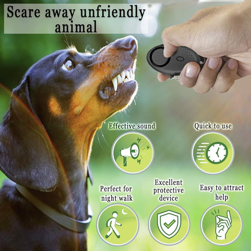 Personal Alarm for Pet Protection, Loud Sound for Scaring Off Danger, Attach to Dog Leash, Flashlight for Evenings