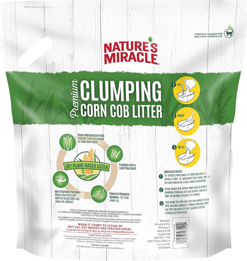 Nature's Miracle Premium Dust Free Clumping Corn Cob Litter, Tough Odor Bio-Enzymatic Formula