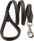 Dogs My Love 4ft Long Round Genuine Rolled Leather Dog Leash, Brown, Large: 1/2" (12mm)