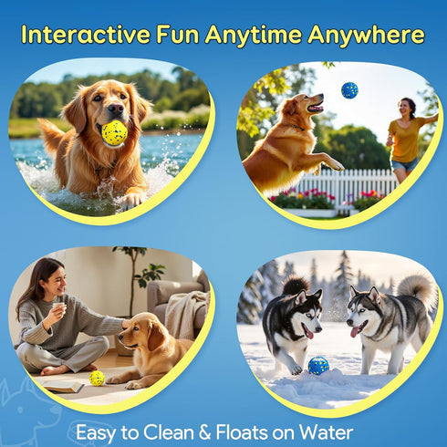 (4 Kimee Dog Balls Tennis Ball Toys Dog Toys for Aggressive Chewers Durable Teething Chew Toys Water Toy Fetch Ball