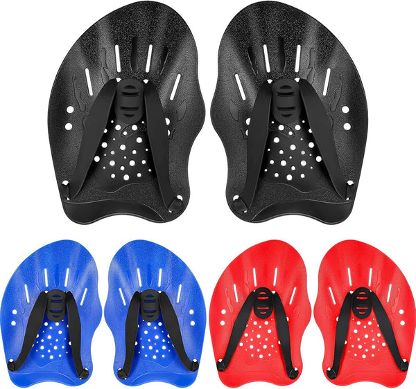 Skylety 3 Pairs Swim Paddle Hand, Adjustable Diving Training Paddle for Men Women Children