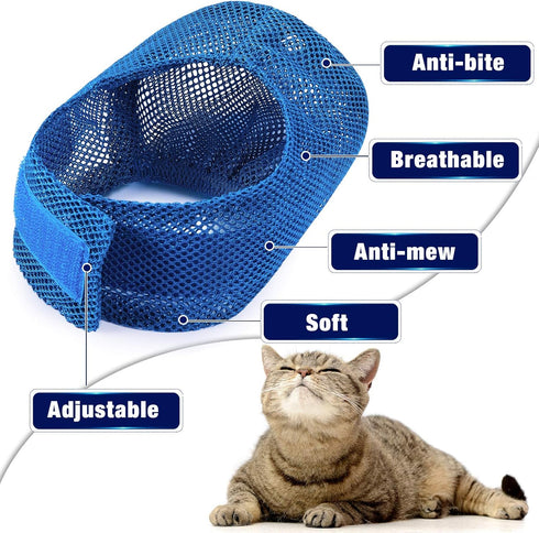 Weewooday 2 Pieces Cat Grooming Washer Mesh Bag - Adjustable Breathable Muzzles for Bathing and Nail Trimming