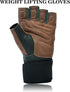 Weight Lifting Leather Padded Gloves for Men and Women Fingerless Body Building Long Wrist Support Training Gym