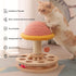 2 Cat Scratching Post with Hanging Ball,Cat Turntable Ball Toy,Cat Mushroom Sisal Scratcher,Kitten Layer Wooden Track